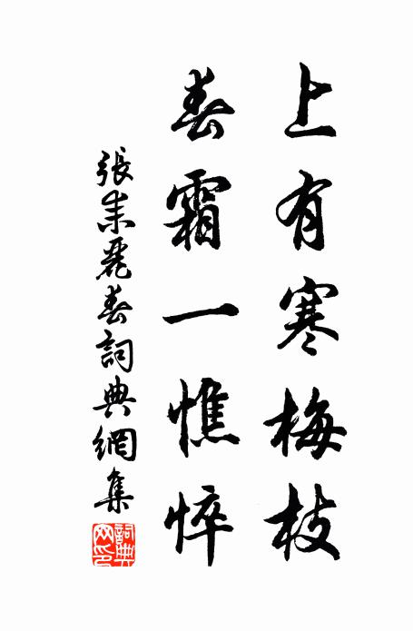 张耒上有寒梅枝，春霜一憔悴书法作品欣赏