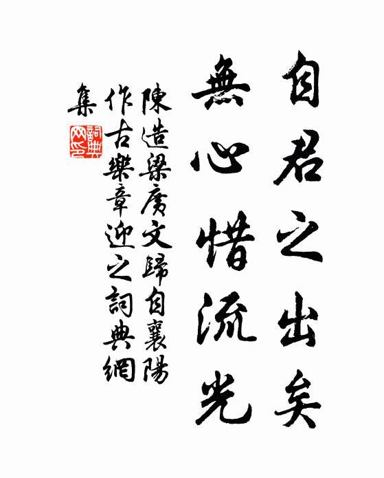 陈造自君之出矣，无心惜流光书法作品欣赏