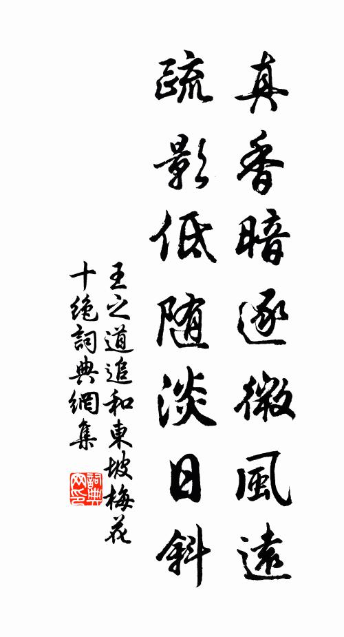 王之道真香暗逐微风远，疏影低随淡日斜书法作品欣赏