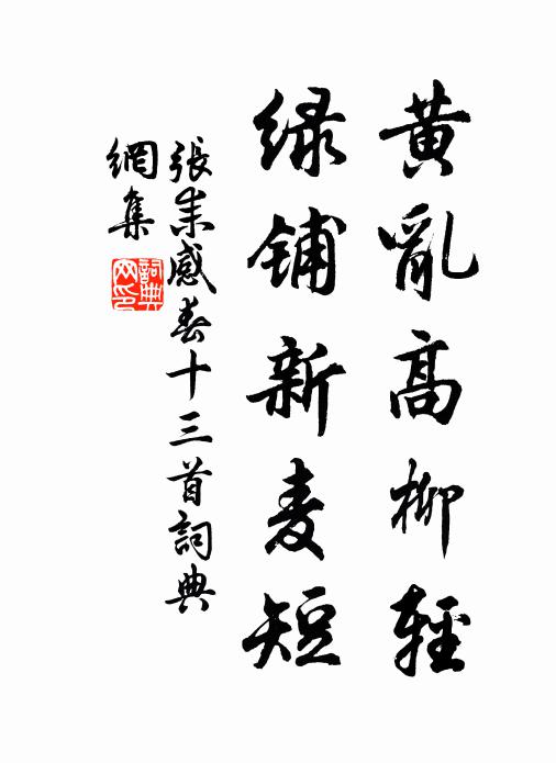张耒黄乱高柳轻，绿铺新麦短书法作品欣赏