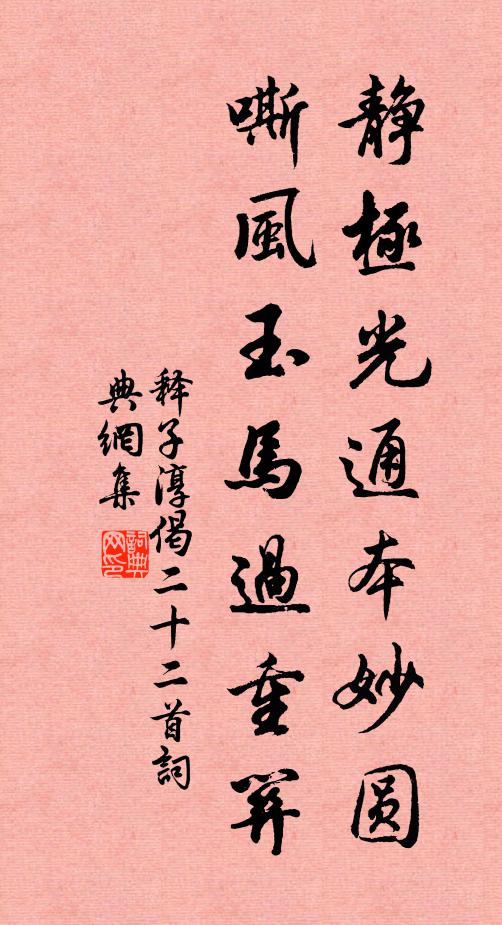 释子淳静极光通本妙圆，嘶风玉马过重关书法作品欣赏
