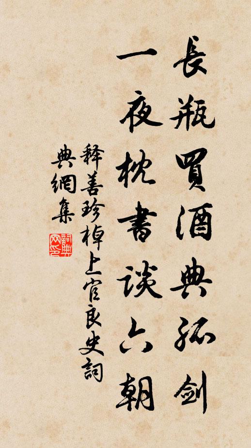 释善珍长瓶买酒典孤剑，一夜枕书谈六朝书法作品欣赏