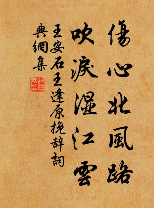 王安石伤心北风路，吹泪湿江云书法作品欣赏