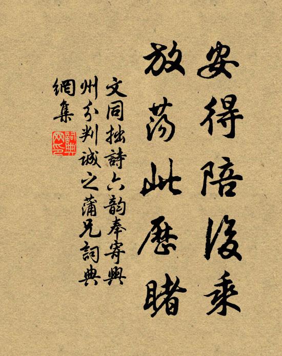 文同安得陪后乘，放荡此历睹书法作品欣赏