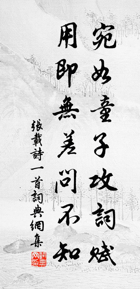 张载宛如童子攻词赋，用即无差问不知书法作品欣赏