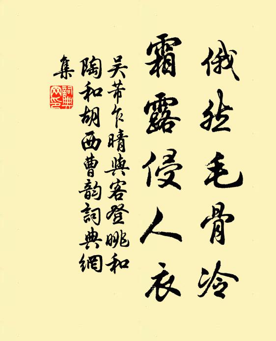 吴芾俄然毛骨冷，霜露侵人衣书法作品欣赏