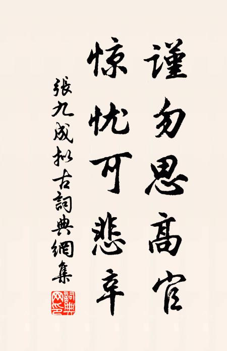 张九成谨勿思高官，惊忧可悲辛书法作品欣赏