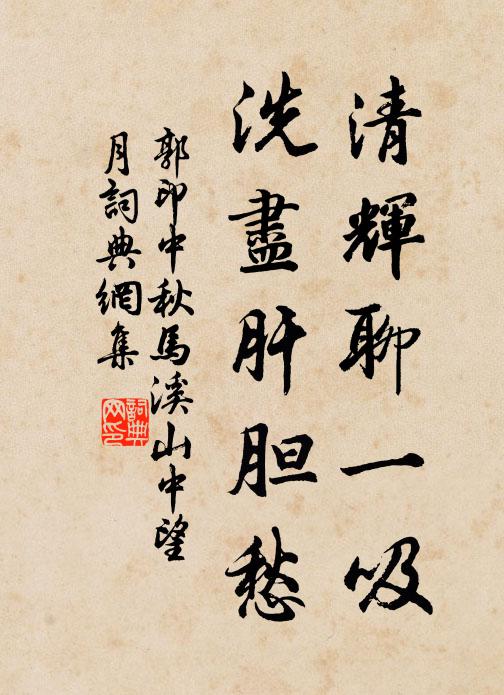 郭印清辉聊一吸，洗尽肝胆愁书法作品欣赏