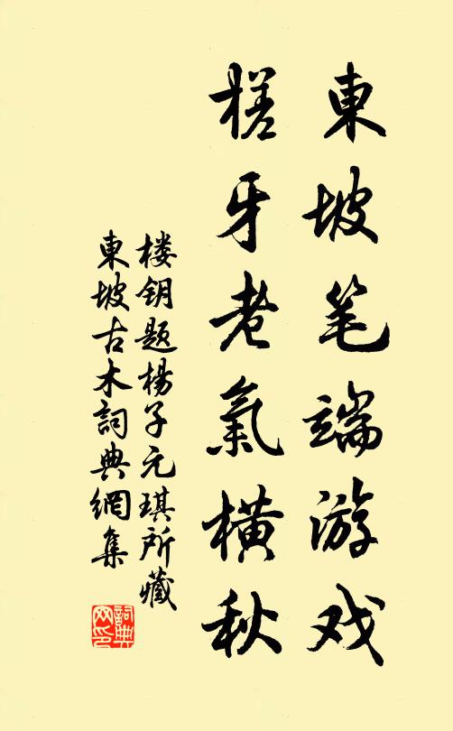 楼钥东坡笔端游戏，槎牙老气横秋书法作品欣赏