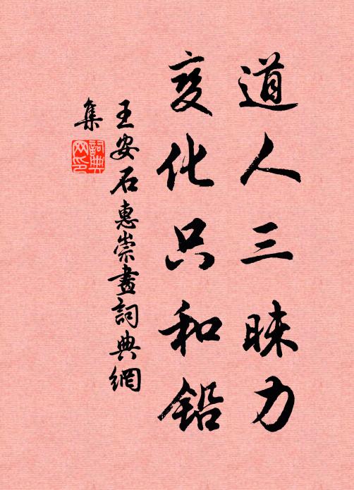 王安石道人三昧力，变化只和铅书法作品欣赏