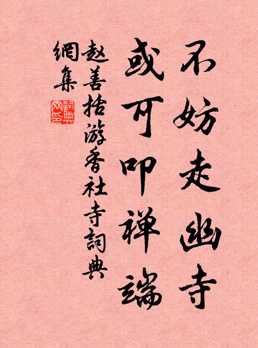赵善括不妨走幽寺，或可叩禅端书法作品欣赏