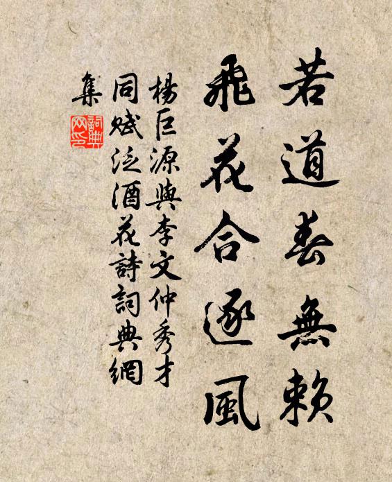 杨巨源若道春无赖，飞花合逐风书法作品欣赏
