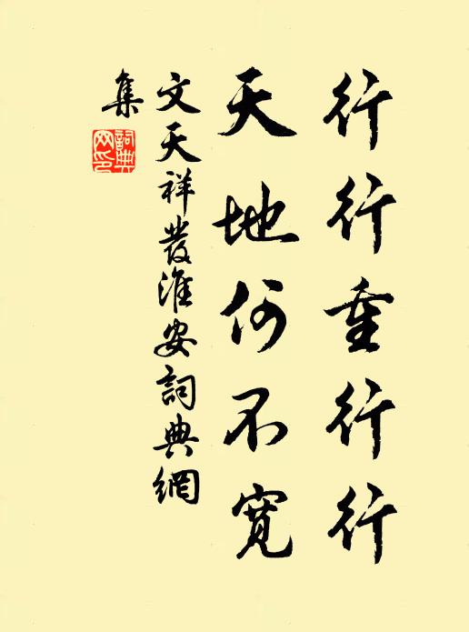 文天祥行行重行行，天地何不宽书法作品欣赏
