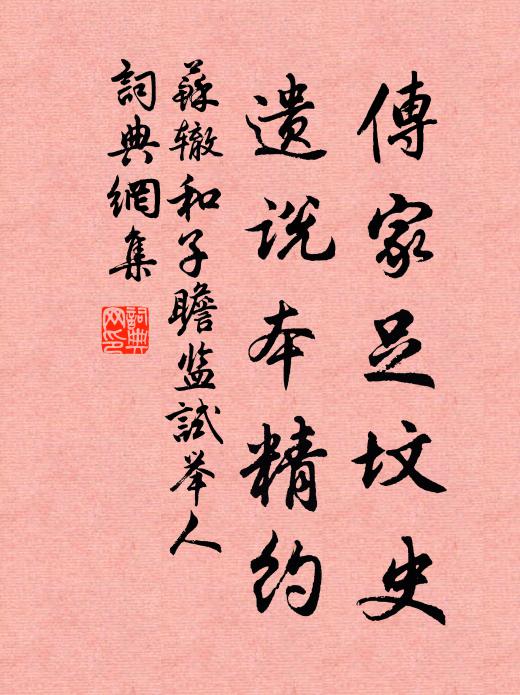 苏辙传家足坟史，遗说本精约书法作品欣赏