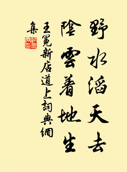 王冕野水滔天去，阴云着地生书法作品欣赏
