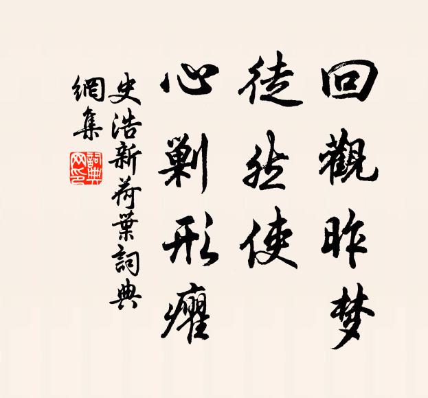 史浩回观昨梦，徒然使、心剿形癯书法作品欣赏