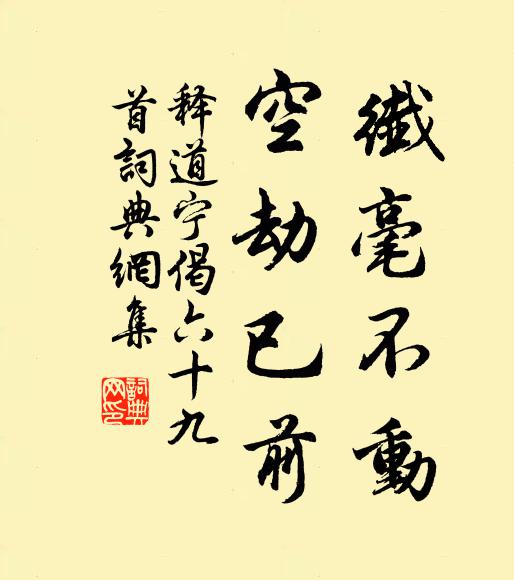 释道宁纤毫不动，空劫已前书法作品欣赏
