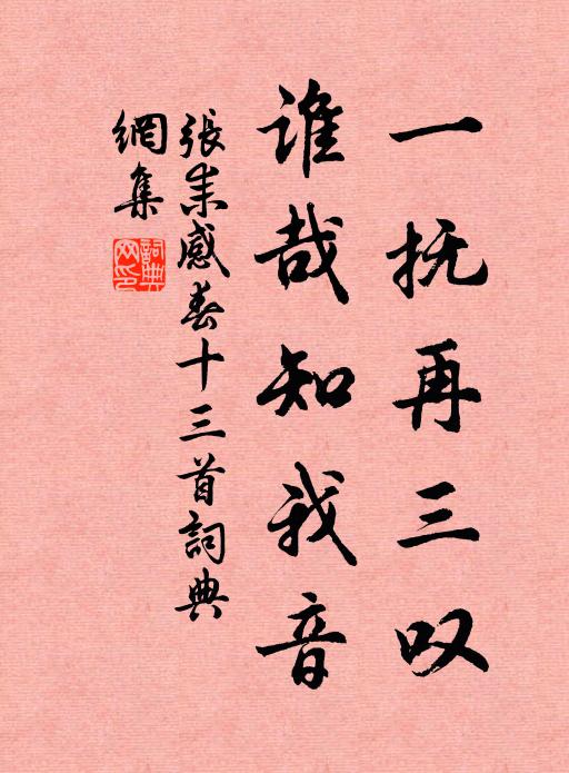 张耒一抚再三叹，谁哉知我音书法作品欣赏