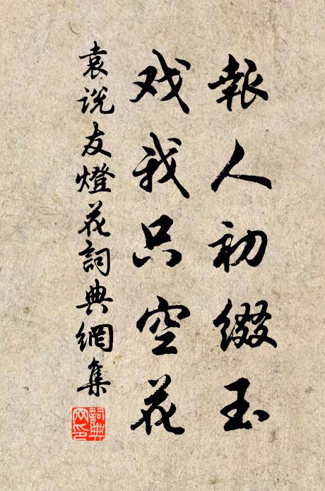 袁说友报人初缀玉，戏我只空花书法作品欣赏