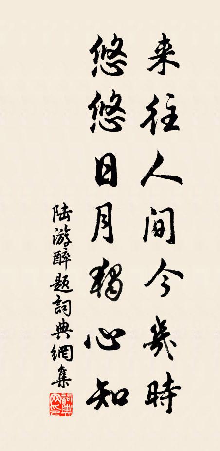 陆游来往人间今几时？悠悠日月独心知书法作品欣赏