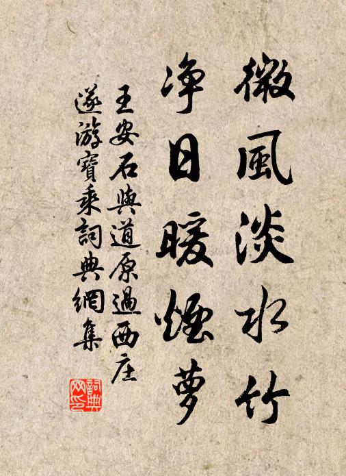 王安石微风淡水竹，净日暖烟萝书法作品欣赏