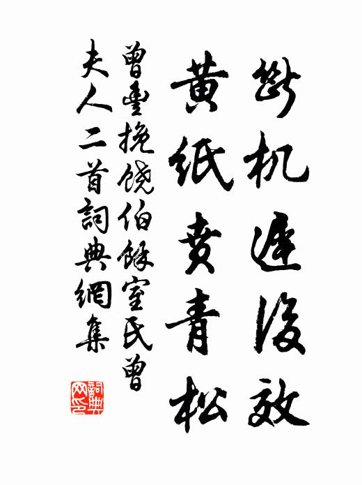 曾丰断机迟后效，黄纸贲青松书法作品欣赏