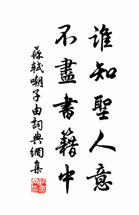 苏轼谁知圣人意，不尽书籍中书法作品欣赏