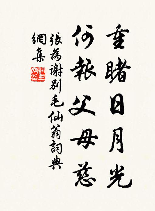 张为重睹日月光，何报父母慈书法作品欣赏