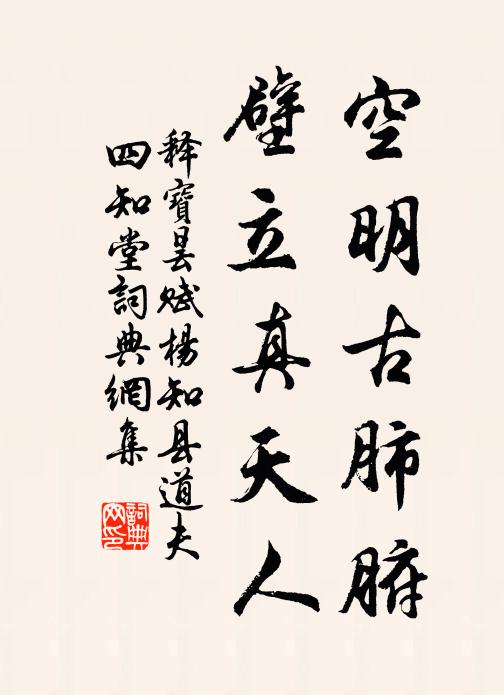 释宝昙空明古肺腑，壁立真天人书法作品欣赏