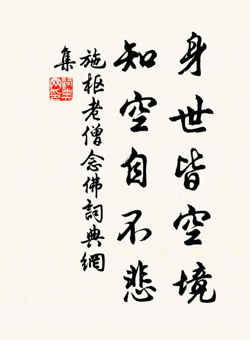 施枢身世皆空境，知空自不悲书法作品欣赏