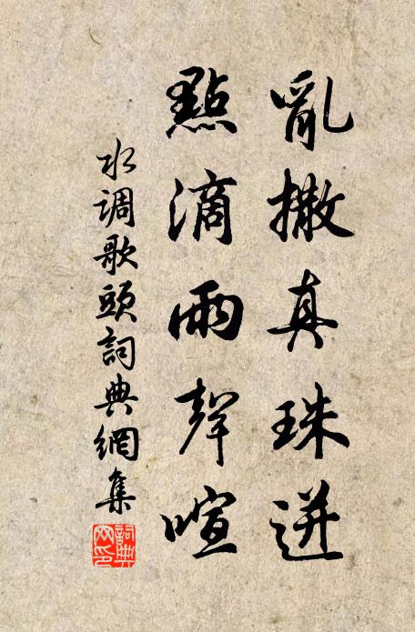 佚名乱撒真珠迸，点滴雨声喧书法作品欣赏