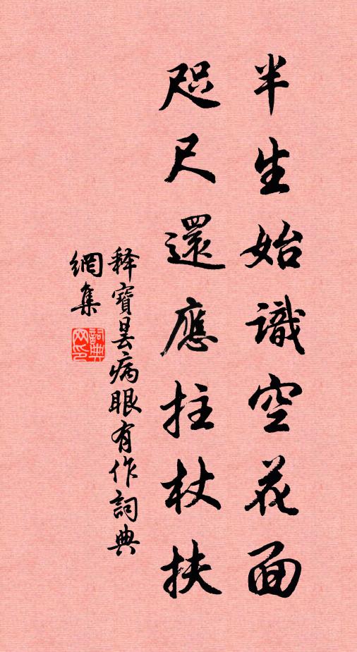 释宝昙半生始识空花面，咫尺还应拄杖扶书法作品欣赏