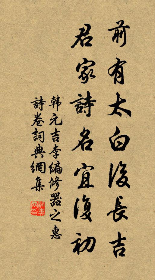 韩元吉前有太白后长吉，君家诗名宜复初书法作品欣赏