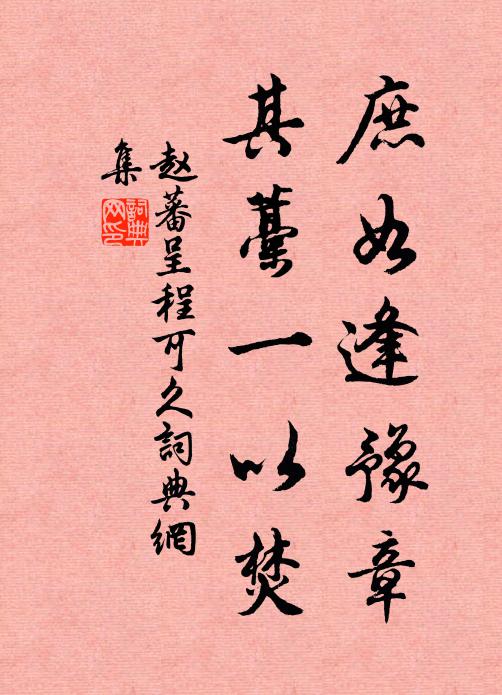 赵蕃庶如逢豫章,其藁一以焚书法作品欣赏