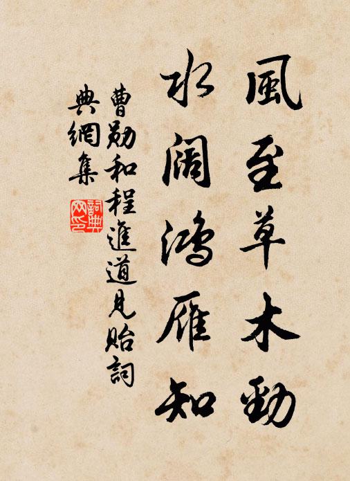 曹勋风至草木劲，水阔鸿雁知书法作品欣赏