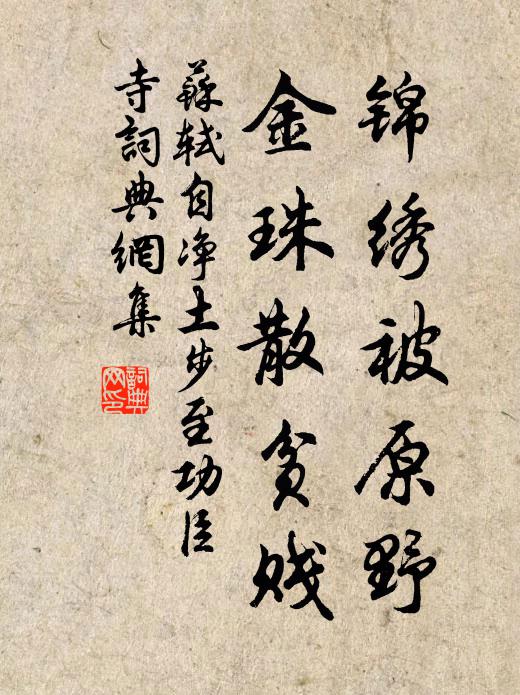 苏轼锦绣被原野，金珠散贫贱书法作品欣赏