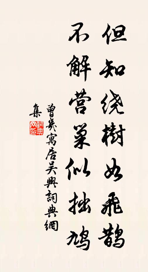曾几但知绕树如飞鹊，不解营巢似拙鸠书法作品欣赏
