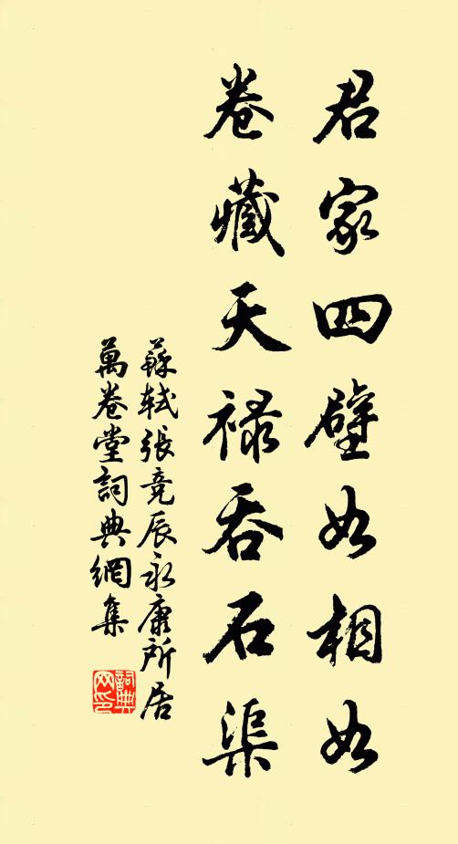 苏轼君家四壁如相如，卷藏天禄吞石渠书法作品欣赏