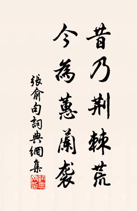 张俞昔乃荆棘荒，今为蕙兰袭。书法作品欣赏