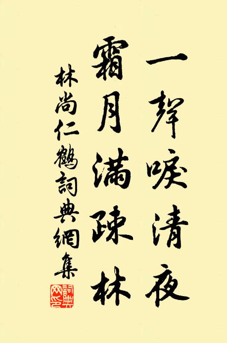 林尚仁一声唳清夜，霜月满疎林书法作品欣赏