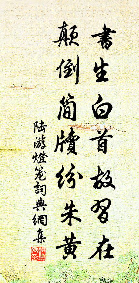 陆游书生白首故习在，颠倒简牍纷朱黄书法作品欣赏