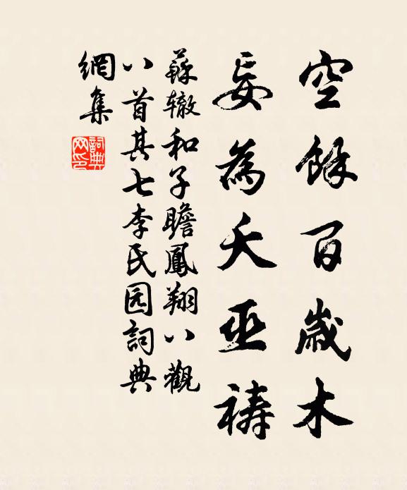 苏辙空余百岁木，妄为夭巫祷书法作品欣赏