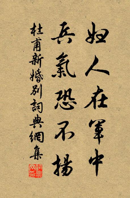 杜甫妇人在军中，兵气恐不扬书法作品欣赏