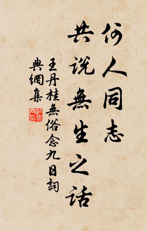 王丹桂何人同志，共说无生之话书法作品欣赏