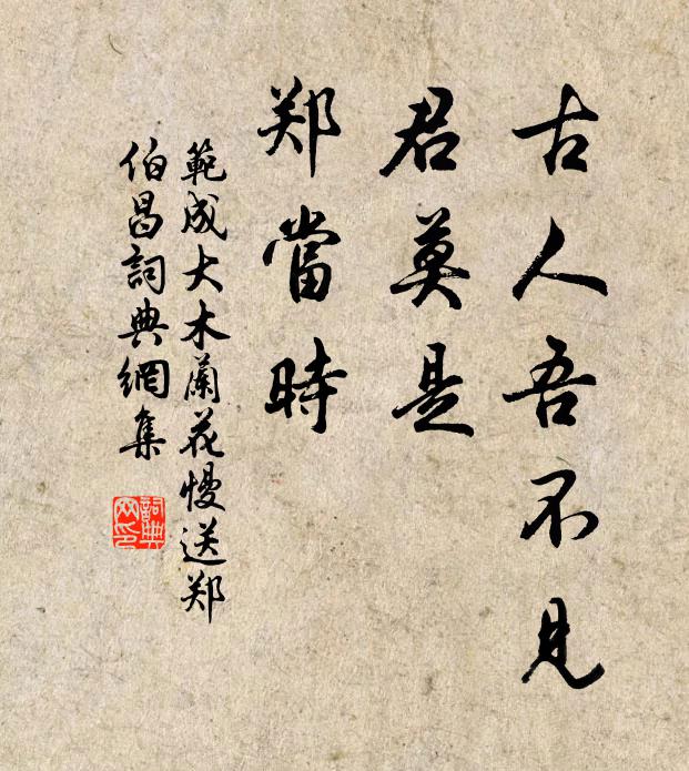 范成大古人吾不见，君莫是、郑当时书法作品欣赏