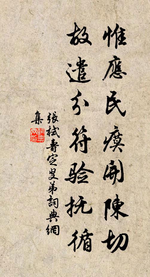 张栻惟应民瘼开陈切，故遣分符验抚循书法作品欣赏