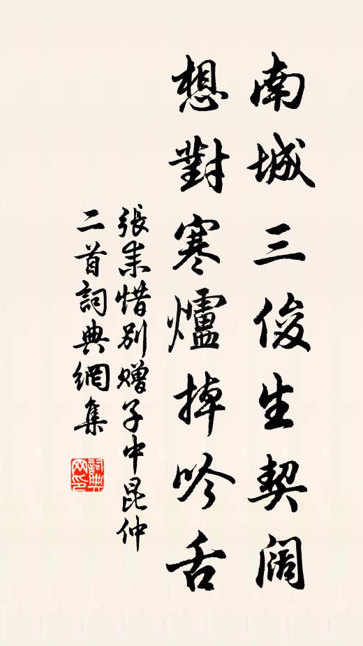 张耒南城三俊生契阔，想对寒炉掉吟舌书法作品欣赏