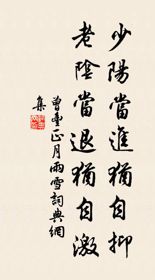 曾丰少阳当进犹自抑，老阴当退犹自激书法作品欣赏