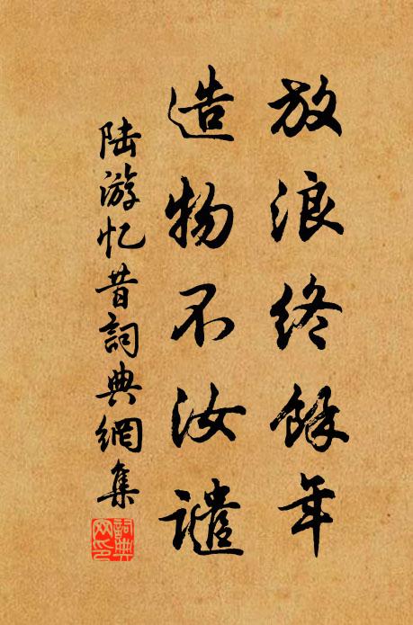 陆游放浪终余年，造物不汝谴书法作品欣赏
