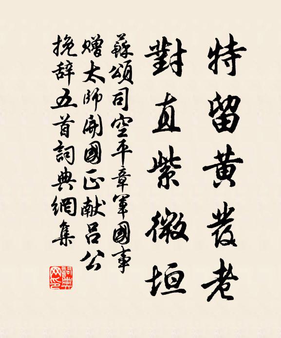 苏颂特留黄发老，对直紫微垣书法作品欣赏